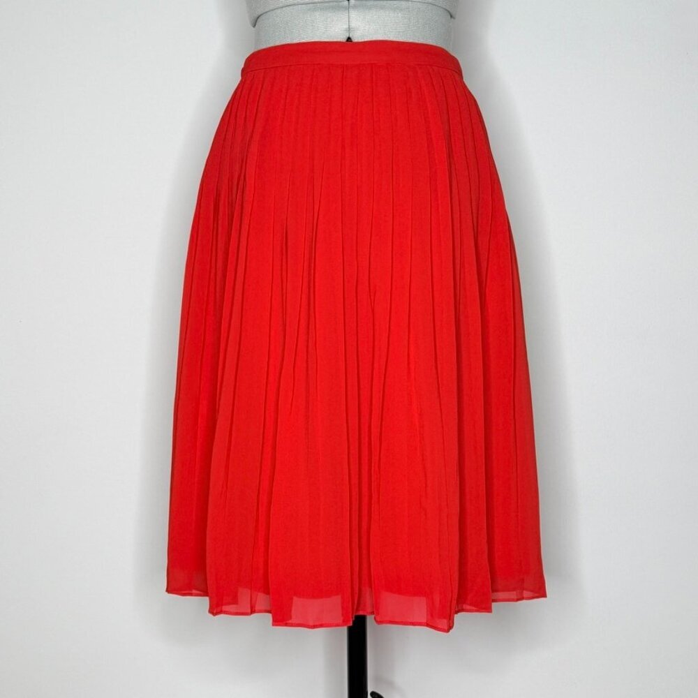 Ann Taylor Pleated Red Skirt